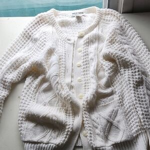 White Women's Sweater Western Connection large